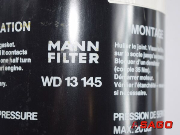 układy chłodzenia i wydechowe - Typ: 87834  Mitteldruckfilter MANN Filter WD 13 145