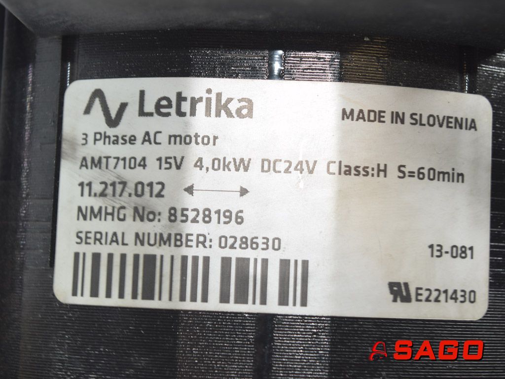 układy chłodzenia i wydechowe - Typ: 8528196 3 Phase AC motor LETRIKA  AMT7104 15V 4