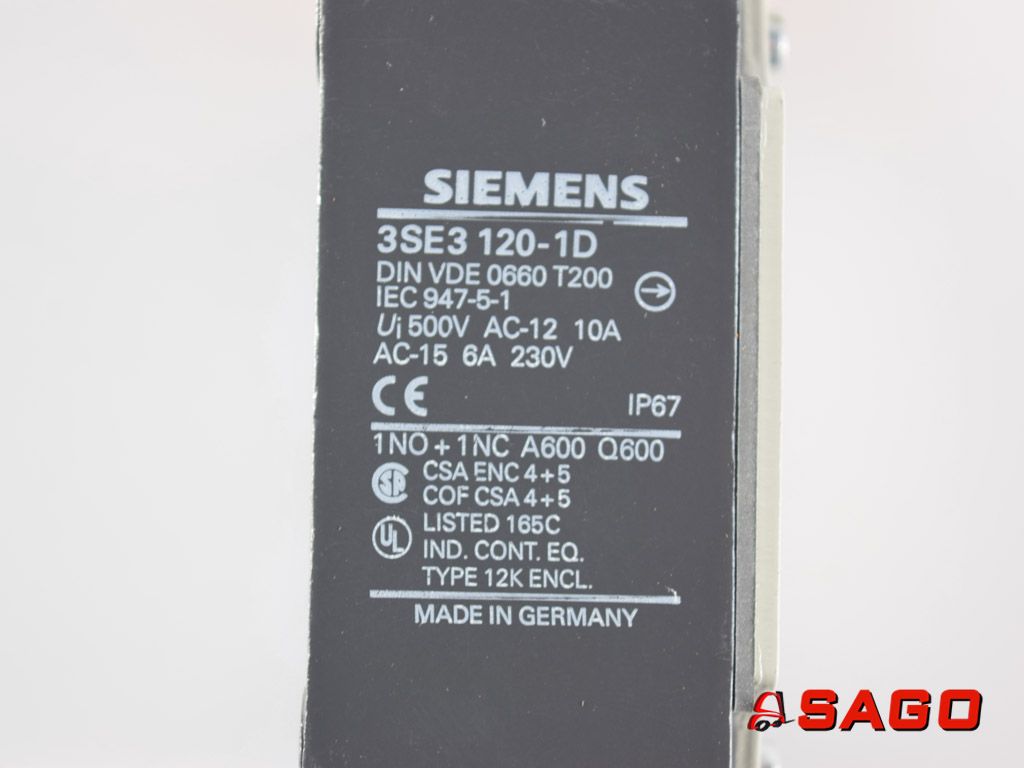 Kalmar Elektryczne sterowanie i komponenty - Typ: 9030.305 SIEMENS 3SE3 120-D Ui-500V AC-12 10A AC-15 6A 230