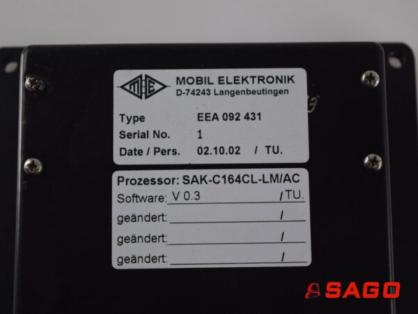 Baumann Elektryczne sterowanie i komponenty - Typ: 256091 Terminal Mobil-Elektronik D-74243 EEA 092 431