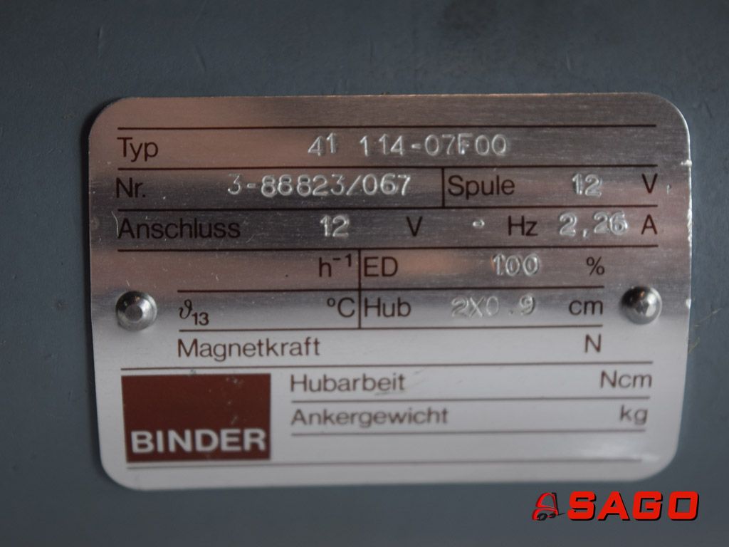 Baumann Elektryczne sterowanie i komponenty - Typ: 30282 Doppelhubmagnet 41114-07F00 3-88823/067 12V 2