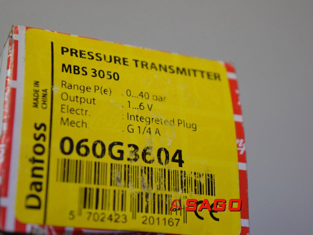 Elektryczne sterowanie i komponenty - Typ: SENSOR PRESSURE TRANSMITTER  DANFOSS KALMAR 920147.021 920147021 MBS3050 060G3604