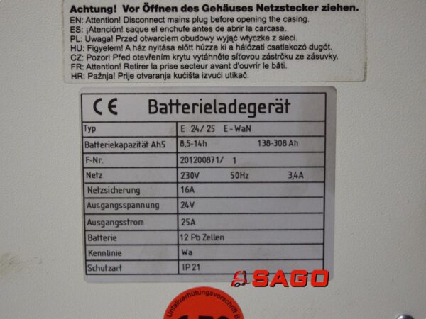 Elektryka - Typ: BATTERIELADEGERAT TRICOM L E24-25 201200871 138-308Ah