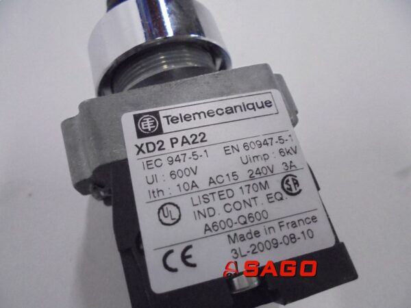 Elektryczne sterowanie i komponenty - Typ: TELEMECANIQUE SWITCH 1862030051 XD2PA22 IEC947-5-1 EN60947-5-1 3L-2009-08-10 A600-Q600