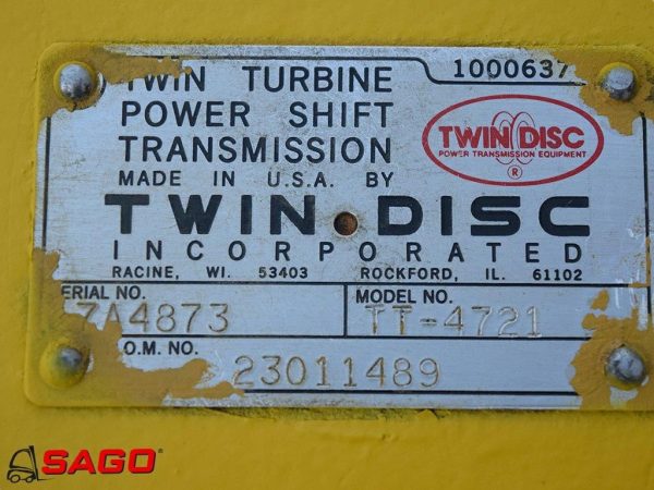 - Typ: TWIN DISC 1000637 7A4873 TT-4721 23011489
