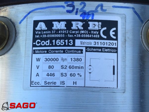 Bulmor Silniki elektryczne i części do silników - Typ: AMRE 16513 31101201 JU92003139 92003139 30KW 80V 365L