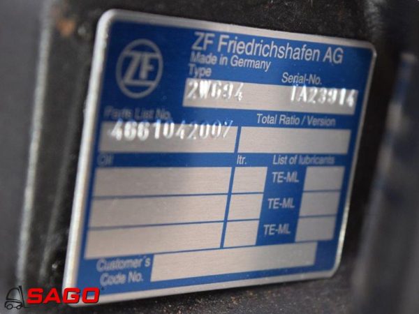 ZF Przekładnie i skrzynie biegów - Typ: 2WG94 TA23914 4661042007 4661401052