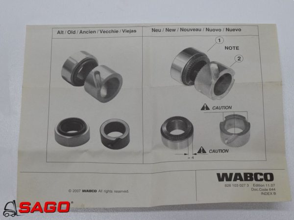 Części zamienne - Typ: Wabco Repair kit Kalmar 801904667