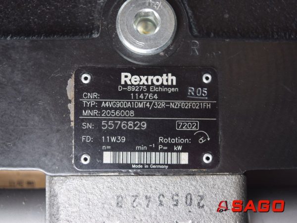 Hydraulika - Typ: REXROTH 114764-R Verstellpumpe überholt A4VG90DA1DMT4/32R-NZF02F021FH 11W93 MNR BAUMANN 2056008