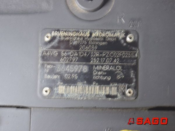 Hydraulika - Typ: BRUENINGHAUS HYDROMATIK Verstellpumpe A4VG 56 DA1D4/32R-PZC02F025S 602797 BAUMANN 206039