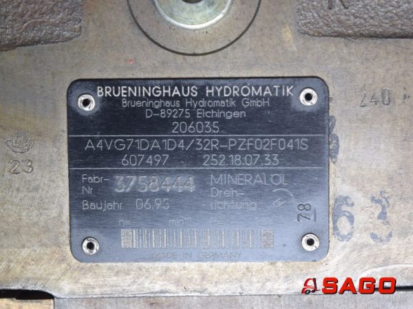 Hydraulika - Typ: REXROTH BRUENINGHAUS HYDROMATIC 206035 Verstellpumpe Hydro. A4VG71DA1D4/32R-PZF02F041S Baumann 607497