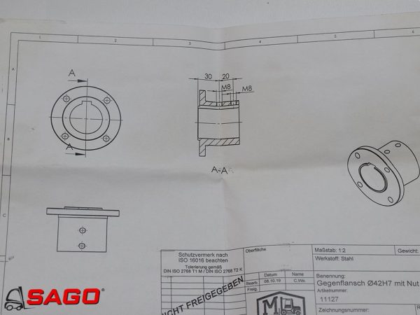 Części zamienne - Typ: RMF Gegenflansch mit Gewinde 55x90x61x42mm. 34890