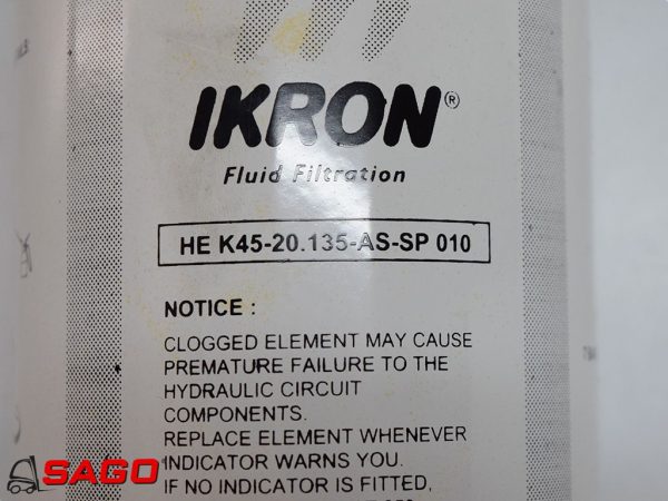 układy chłodzenia i wydechowe - Typ: FILTER IKRON HE K45-20.135-AS-SP010