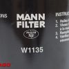 układy chłodzenia i wydechowe - Typ: Olfilter Mann W1135